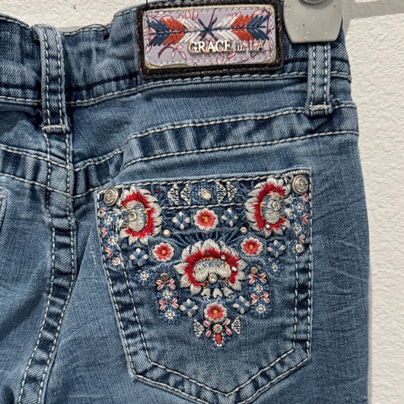 Grace Women's Dark Blue Flare Jeans - Picture 3 of 9